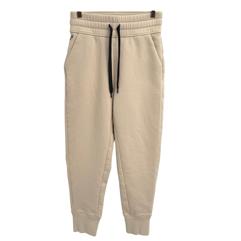 Public Rec Luxe Fleece Joggers Size 26/24 Ivory Beige Pima Cotton Sweatpants